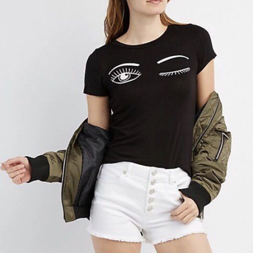 Black Wink Graphic Tee